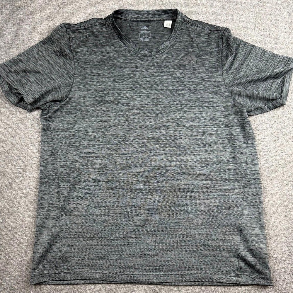 Adidas Aeroready Men's Large Performance Fit Short Sleeve Training Shirt Gray